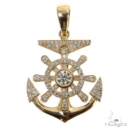 RINA - For Him FACTORY Mini Anchor Diamond Pendant 68220 in Rose Gold – Pendant