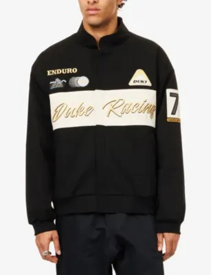 DUKE & DEXTER DR1 Racing Embroidered-Logo Cotton Jacket detail 3