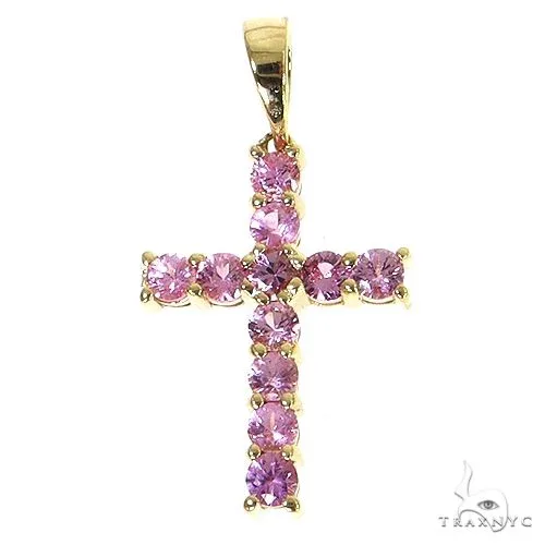 PIA - For Him GEMSTONES Mini Pink Sapphire Cross 68294 in Rose – Pendant