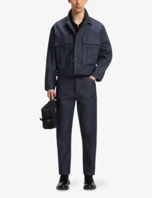 HUGO Regular-Fit Tapered-Leg Denim Jeans - 33/32 in Dark Blue, additional product view 2