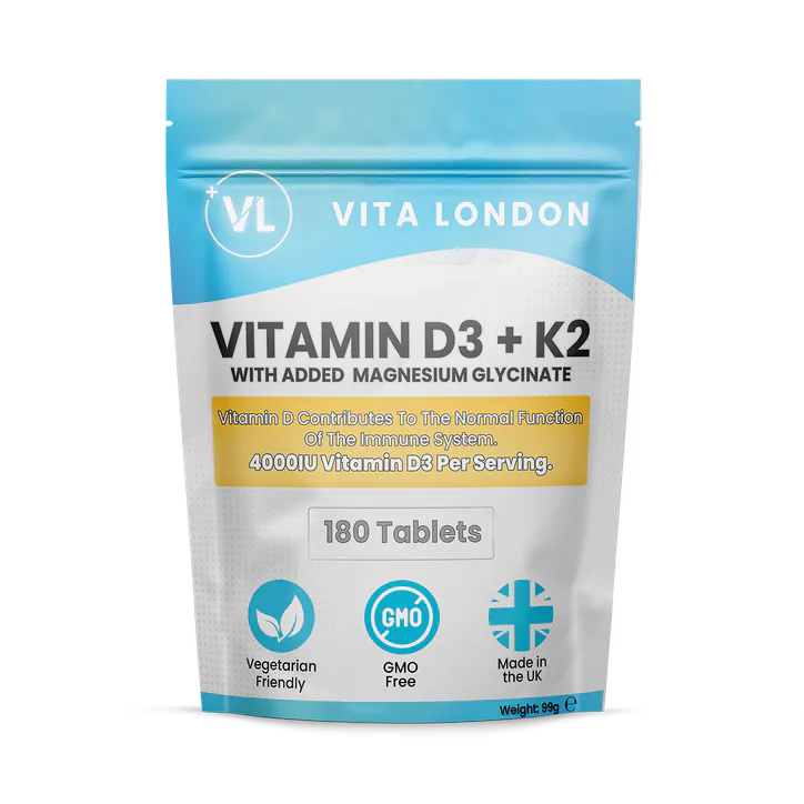Vita London Vitamin D3 + K2 Supplement 4000IU 180 Tablets