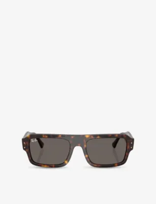 RAY-BAN RB4454 Lukas Rectangle-Frame Tortoiseshell Acetate Sunglasses