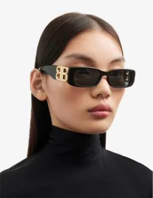BALENCIAGA BB0096S tortoiseshell square-frame acetate sunglasses detail 2