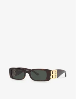 BALENCIAGA BB0096S tortoiseshell square-frame acetate sunglasses detail 3