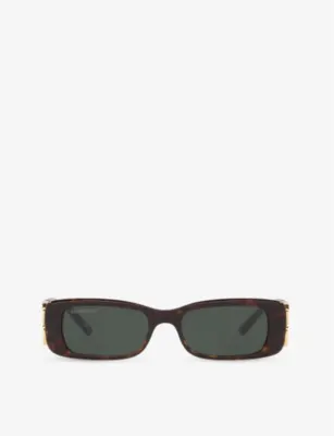 BALENCIAGA BB0096S tortoiseshell square-frame acetate sunglasses