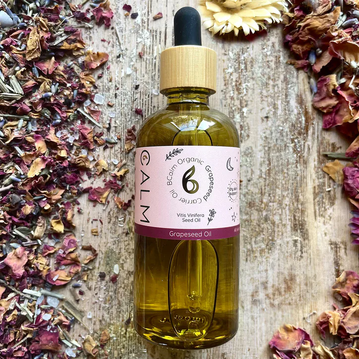 B Calm Organic Grapeseed Carrier Oil – Lightweight Skincare & Massage Oil 100ml detail 2