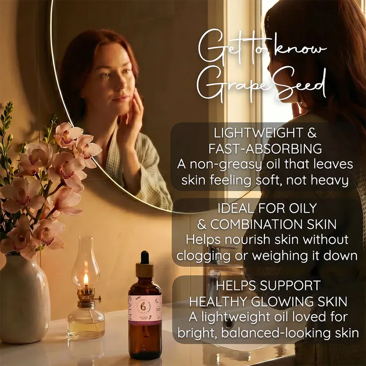 B Calm Organic Grapeseed Carrier Oil – Lightweight Skincare & Massage Oil 100ml detail 3