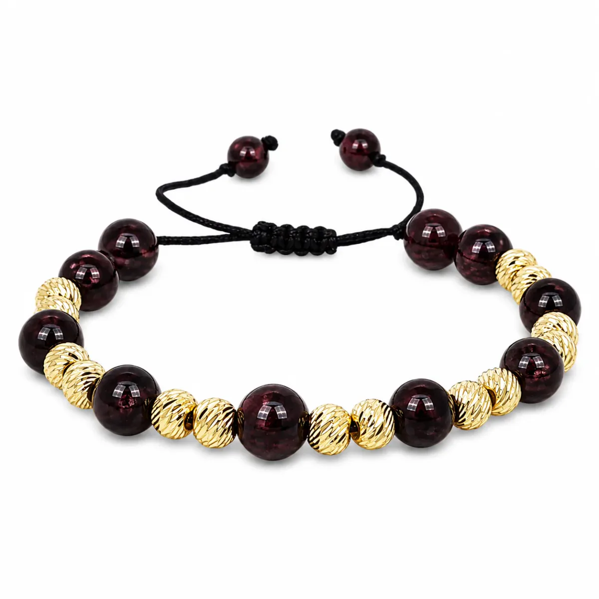 EMMA - For Him MERCHANDISE Garnet & Gold Bead Adjustable Bracelet 71782 – Bracelet