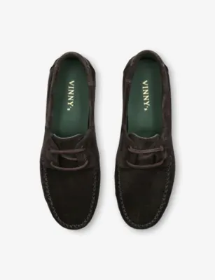 VINNY'S Boatman Suede Shoes - EUR 41 / 7 UK MEN in Dark Brown, additional product view 2