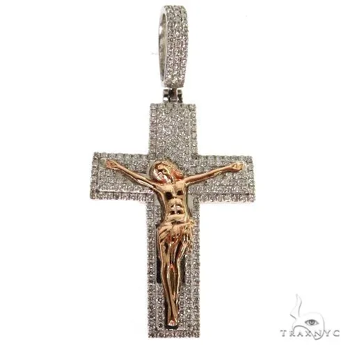 JALGAS - AMERICAS DIAMONDS 14K Two Tone Gold Small Crucifix Diamond Cross Pendant 68126 – Pendant