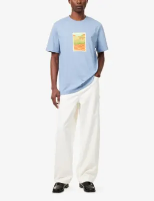 LES DEUX Court Graphic-Print Cotton T-Shirt detail 2