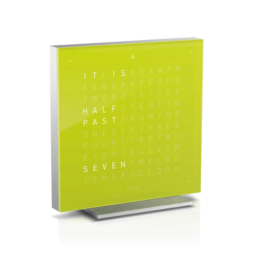 QLOCKTWO TOUCH Lime Juice Acrylic Table Clock 13.5cm in Green, additional product view 2