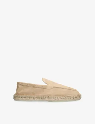 AURELIEN Beachside Suede And Jute Loafers - EUR 46 / 12 UK MEN in Beige – Mens | Loafers
