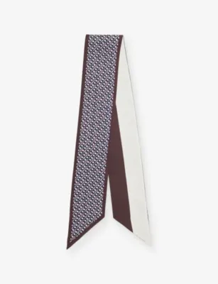 TORY BURCH T Link Printed Silk Ribbon Tie in Blue T Link – Mens | Keyrings