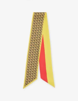 TORY BURCH T Link Printed Silk Ribbon Tie in Yellow T Link – Mens | Keyrings