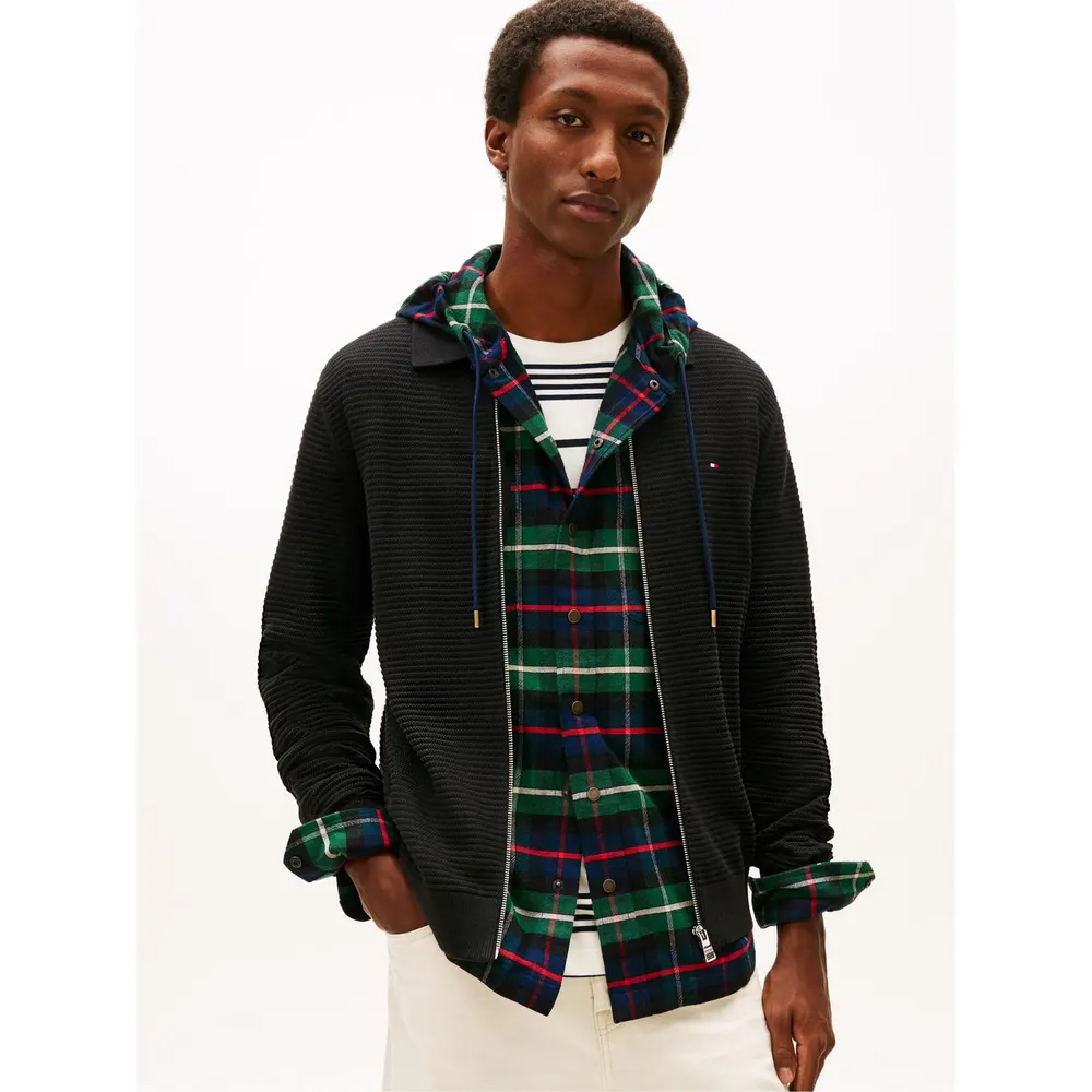 Tommy Hilfiger Men's Structure Full Zip Crew Neck Jumper detail 2