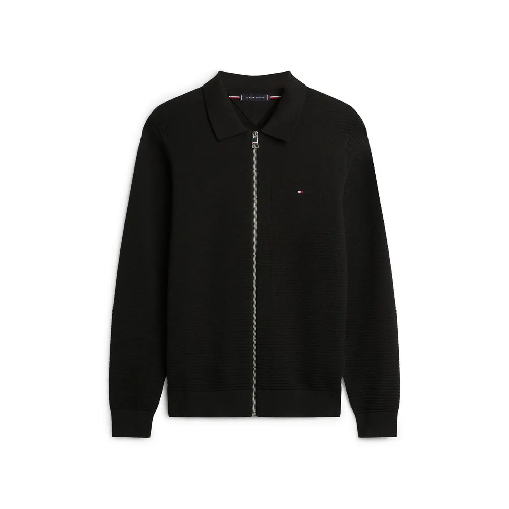 Tommy Hilfiger Men's Structure Full Zip Crew Neck Jumper