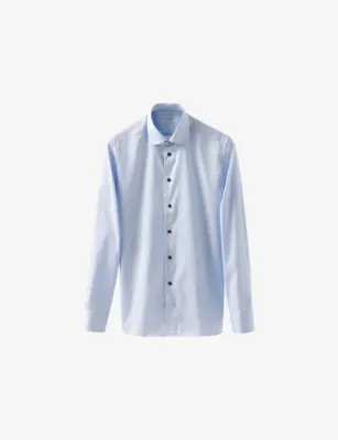 ETON Solid Signature Slim-Fit Cotton Twill Shirt - LIGHT BLUE - 15.75