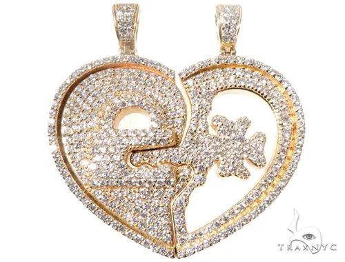 RINA - For Him CUSTOM Custom Flower-Set Diamonds Key & Lock Heart Pendant 64090 in Rose Gold – Pendant