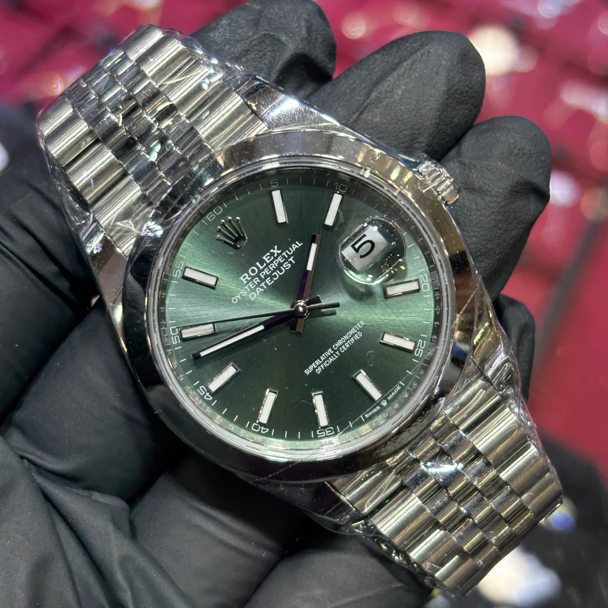 ANKUR - For Him WATCHES 2026 Rolex Datejust 41mm | Oystersteel | Mint Green Stick Dial Smooth Bezel – Watch