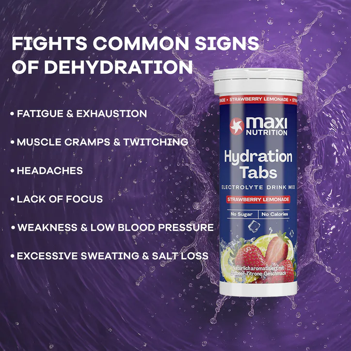 Maxi Nutrition MaxiNutrition Hydration tabs, Strawberry Lemonade, Zero Sugar 6 x 10 Tablets (6 Pack) detail 3