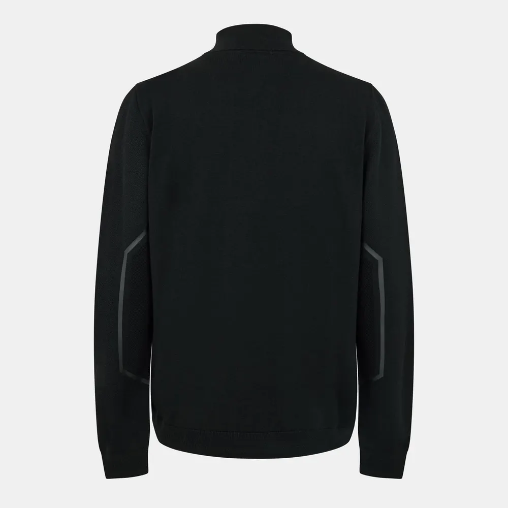Boss Men's Zip Neck Cotton Long Sleeve Crew Neck Jumper detail 2