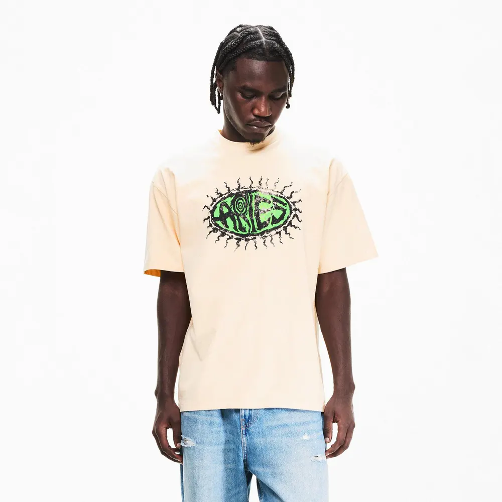 Aries Men's Grunge T-Shirt in Beige, additional product view 3