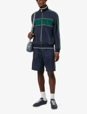 CASABLANCA Brand-Print Track Suede Jacket detail 2