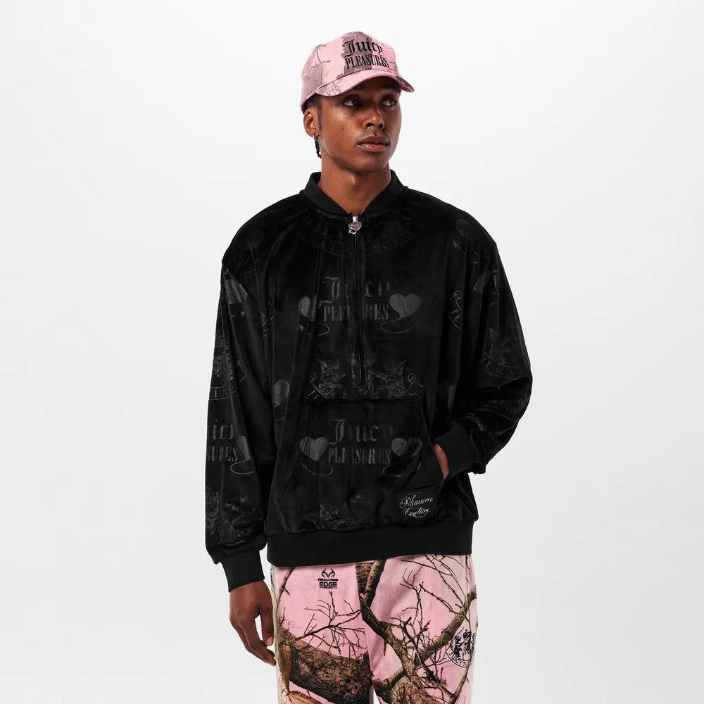 Pleasures X Juicy Couture Crest Velour Quarter Zip detail 3