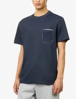 LOEWE Anagram Patch-Pocket Cotton-Blend T-Shirt detail 3