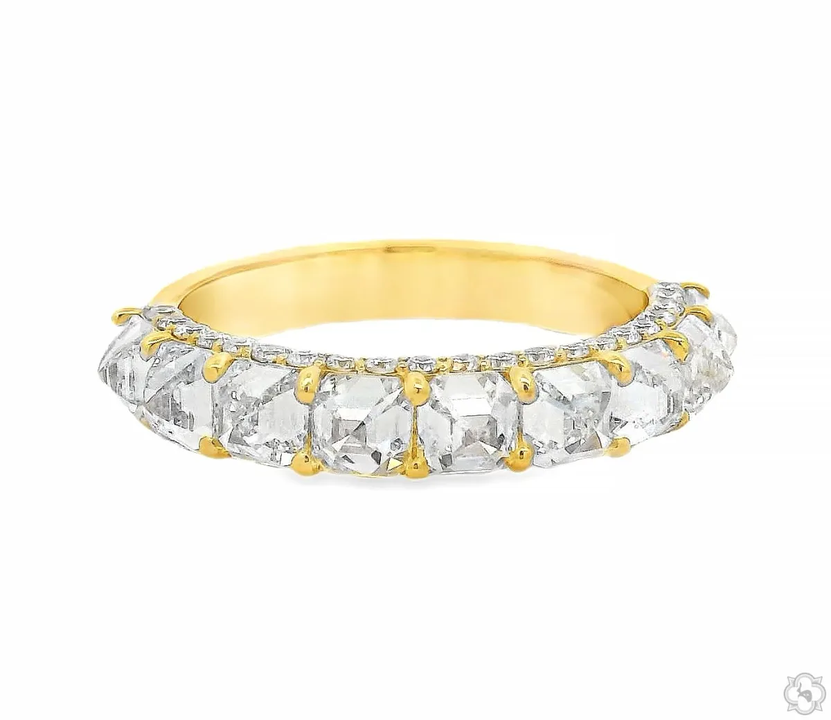 RINA - For Him CUSTOM CVD Upside Down Asscher Diamond Band 70825 in Rose Gold / 10 – Ring
