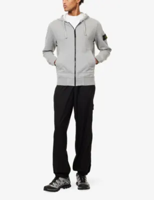 STONE ISLAND Brand-Badge Zip-Through Cotton Hoody detail 2