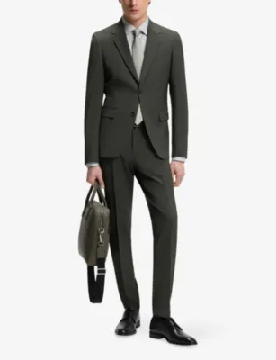 BOSS Single-Breasted Slim-Fit Stretch-Wool Suit detail 2