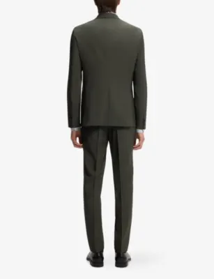 BOSS Single-Breasted Slim-Fit Stretch-Wool Suit detail 3