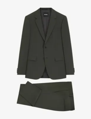 BOSS Single-Breasted Slim-Fit Stretch-Wool Suit
