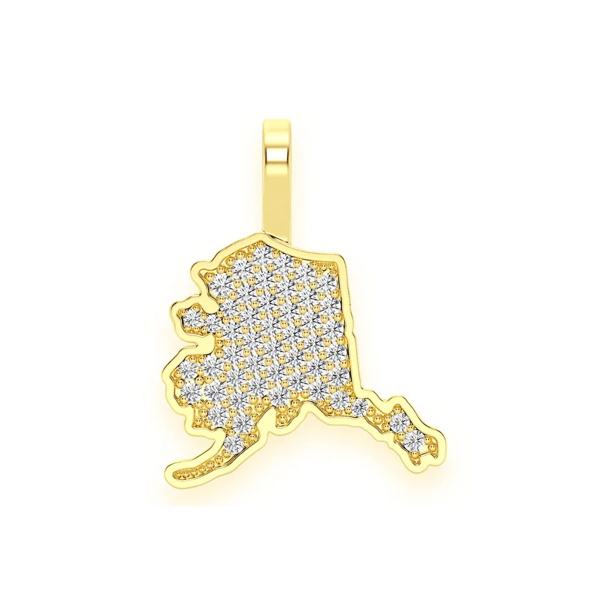 For Him US State Diamond Pendant in Alaska / Rose Gold / Natural Diamond – Pendant