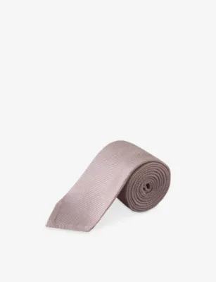 ETON Grenadine Woven Silk Tie - Light blue detail 3
