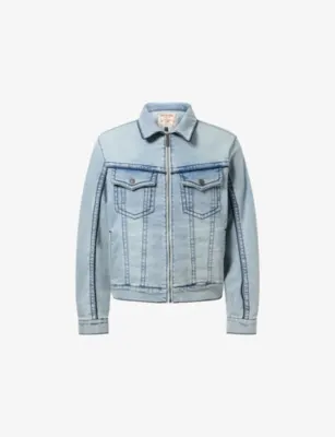 TRUE RELIGION Big T Moto Zip-Through Stretch-Denim Jacket