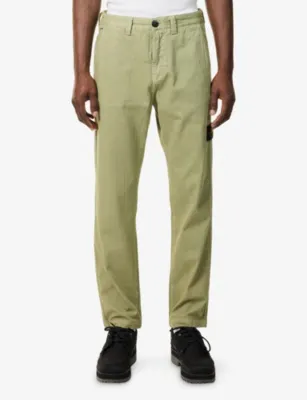 STONE ISLAND Compass-Badge Herringbone Cotton Trousers detail 3