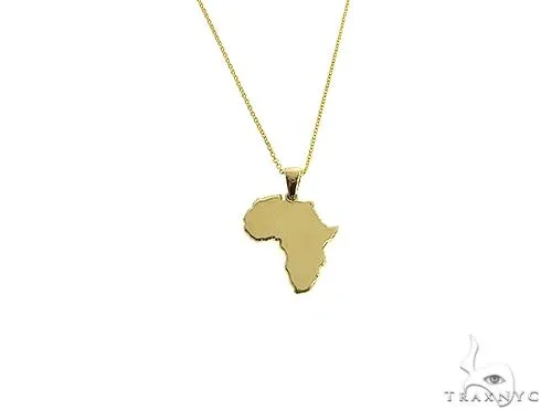MARYAM - For Him FACTORY CONSCIOUS 10K Gold Small African Pendant Set 66334 in Rose / 18 Inches – Pendant Set