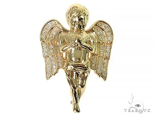 RINA - SUNNY 2 Prong Diamond Angel Pendant 36952 in Yellow Gold – Pendant