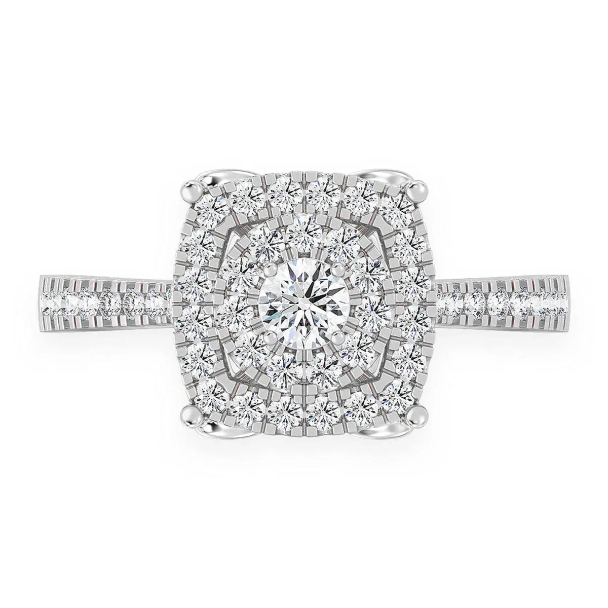 For Him Square & Round Diamond Engagement Ring