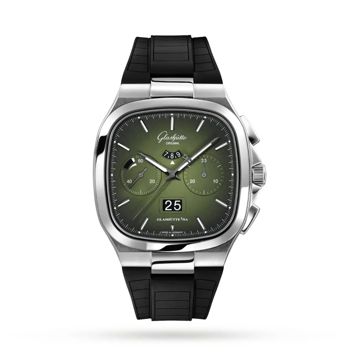 Glashutte Original Vintage Seventies Panorama Date 40mm Mens Watch - Rubber Strap
