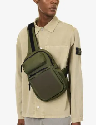 STONE ISLAND Brand-Patch Canvas Cross-Body Bag detail 2