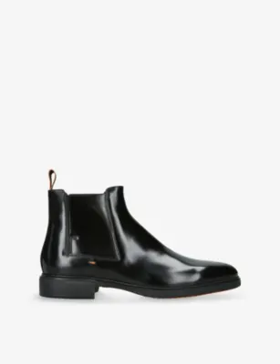 SANTONI Easy On Leather Flat Chelsea Boots - EUR 45 / 11 UK MEN in BLACK – Mens | Boots | Chelsea boots