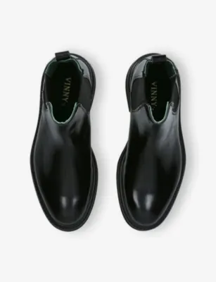 VINNY'S Officer Leather Chelsea Boots - EUR 44 / 10 UK MEN in BLACK, additional product view 2