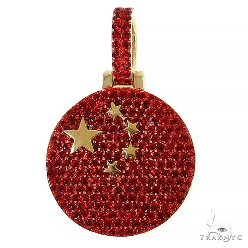 PIA - For Him GEMSTONES Red Sapphire China Flag Pendant 68241 – Pendant