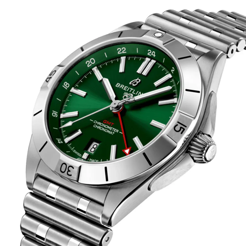 Breitling Chronomat Automatic GMT 40 Green Dial Watch detail 3