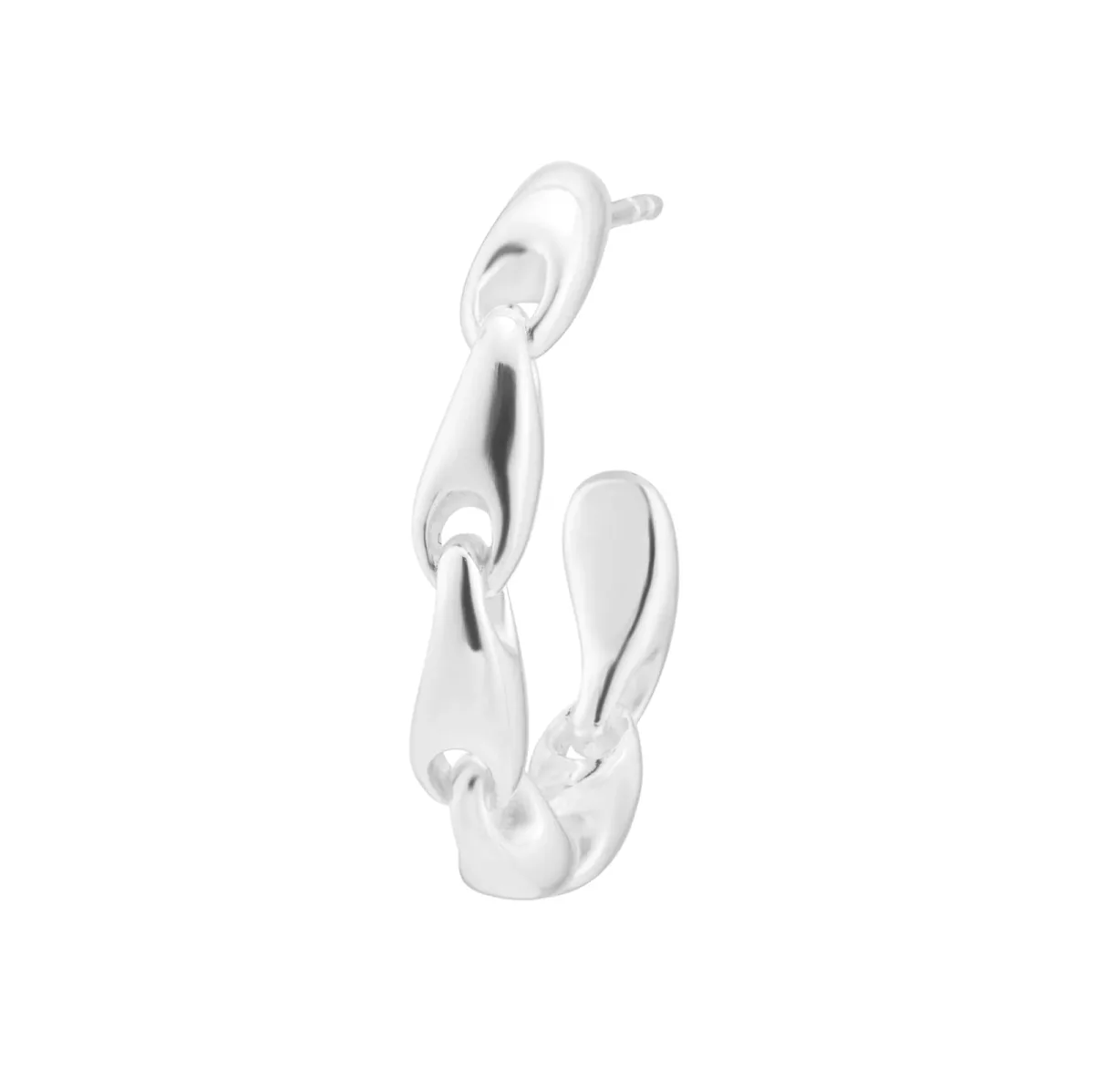 Georg Jensen Sterling Silver Reflect Chain Hoop Single Earring - Left