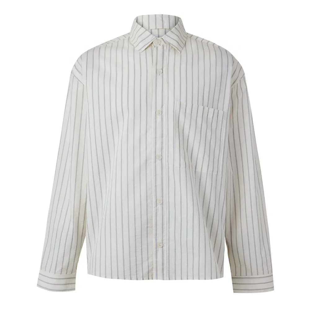 MKI MIYUKI ZOKU Men's Stripe Long Sleeve Patterned Shirt